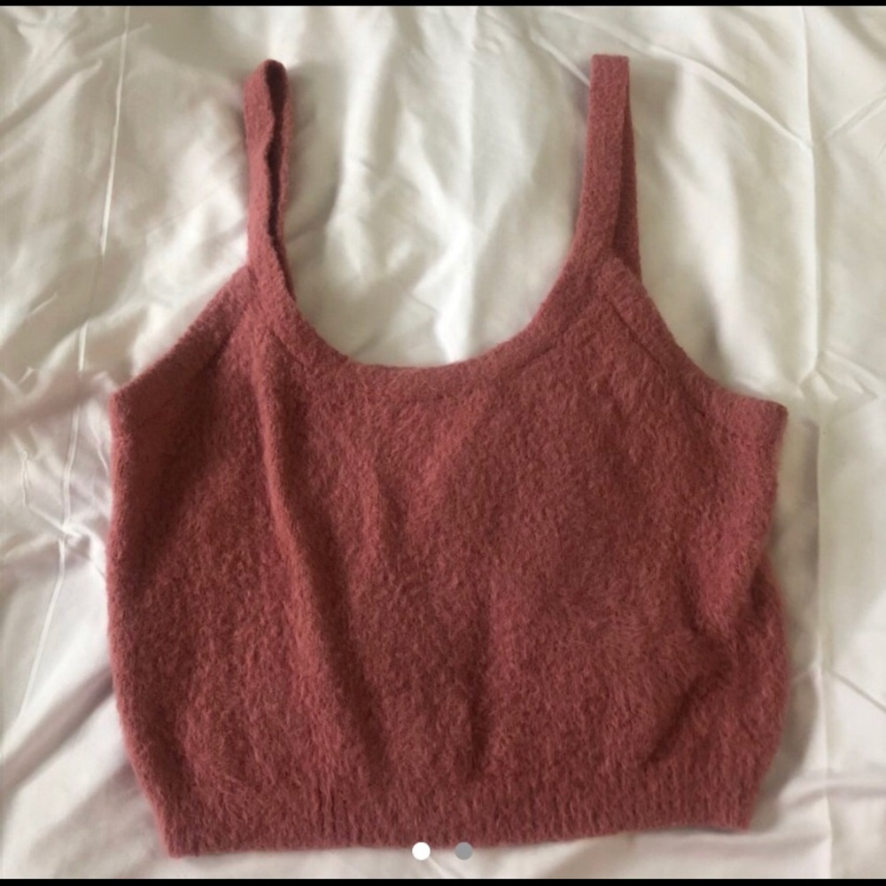 light fuzzy crop top from Kendall&Kylie